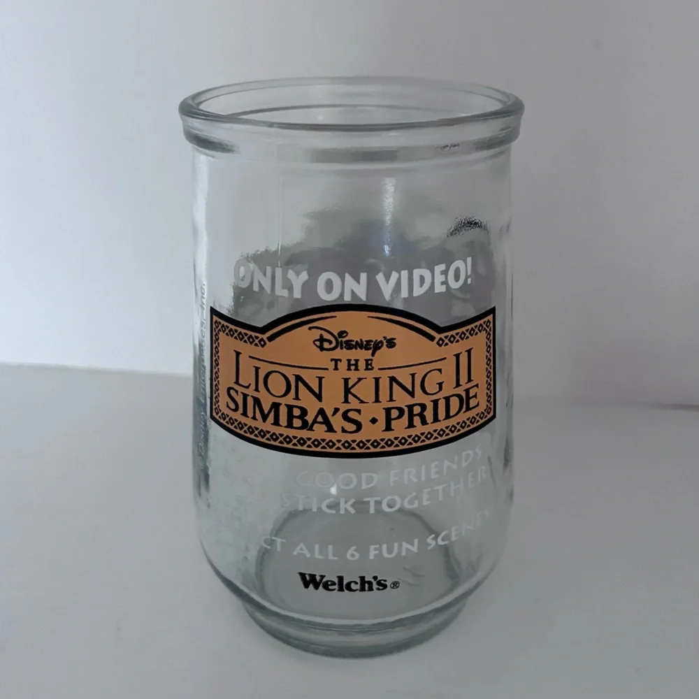 Vintage 90’s Welch's drinking glass, Disney’s the Lion King 2 Simba's Pride